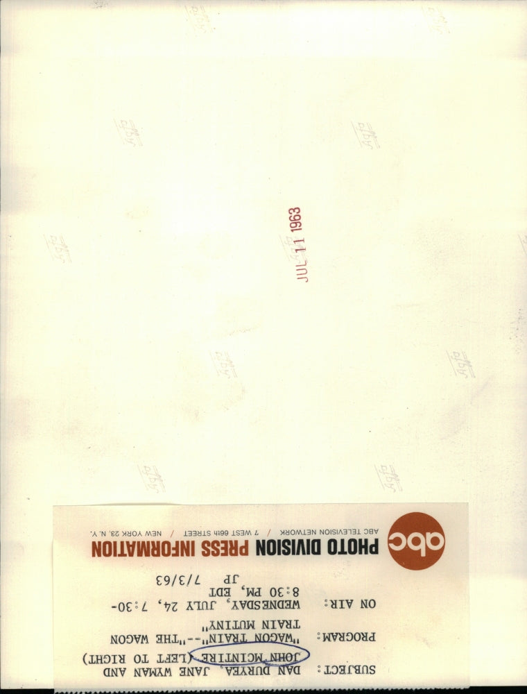 1963 Press Photo Actor John McIntyre in "the Wagon Train Mutiny"