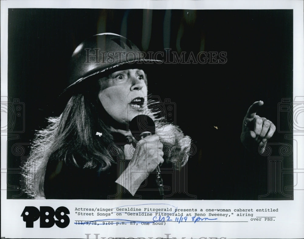 1978 Press Photo Actress/Singer Geraldine Fitzgerald on PBS