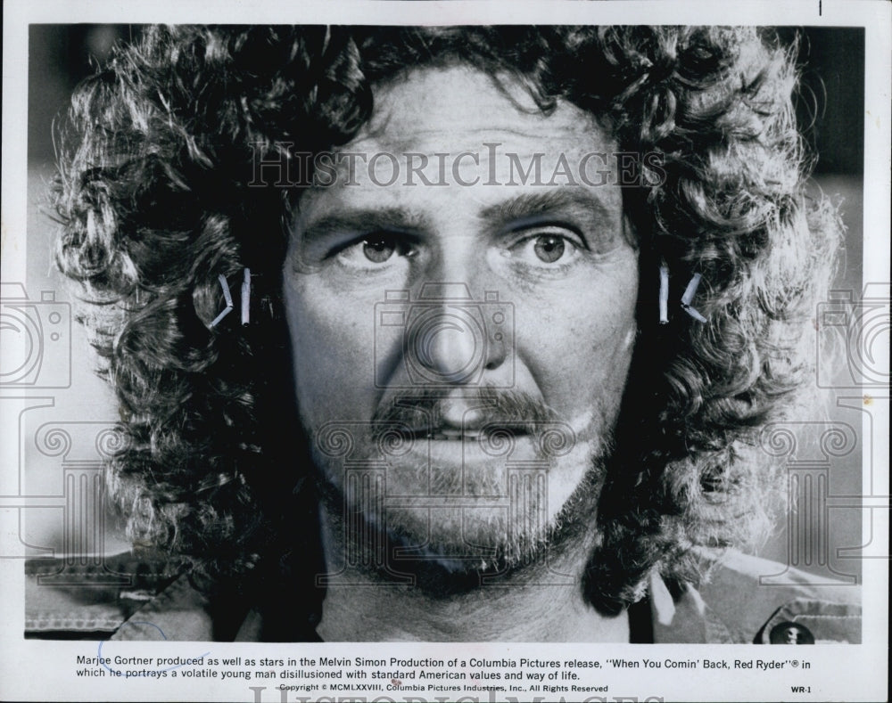 1978 Press Photo Marjoe Gortner in "When You Comin' Back, Red Ryder" where he