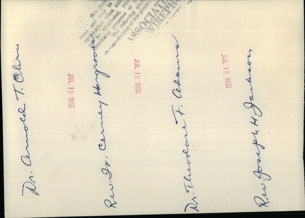 1955 Press Photo Baptist clergymen, WC Hargroves,TF Adams, JH JAckson, AT Ohrn