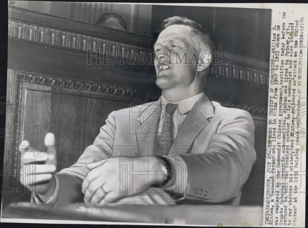 1954 Press Photo William Hinton Vermont Farmer from China Communist Government- Historic Images