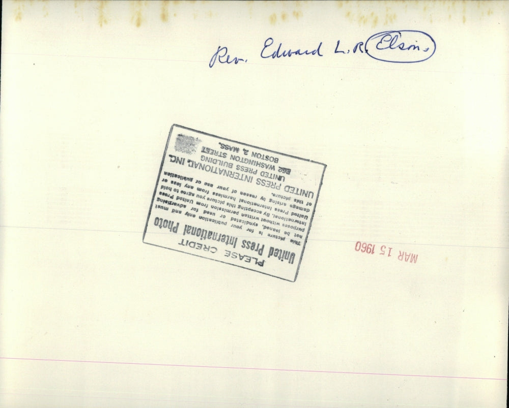 1960 Press Photo President & Brother Milton Eisenhower & Rev Edward L.R. Elson