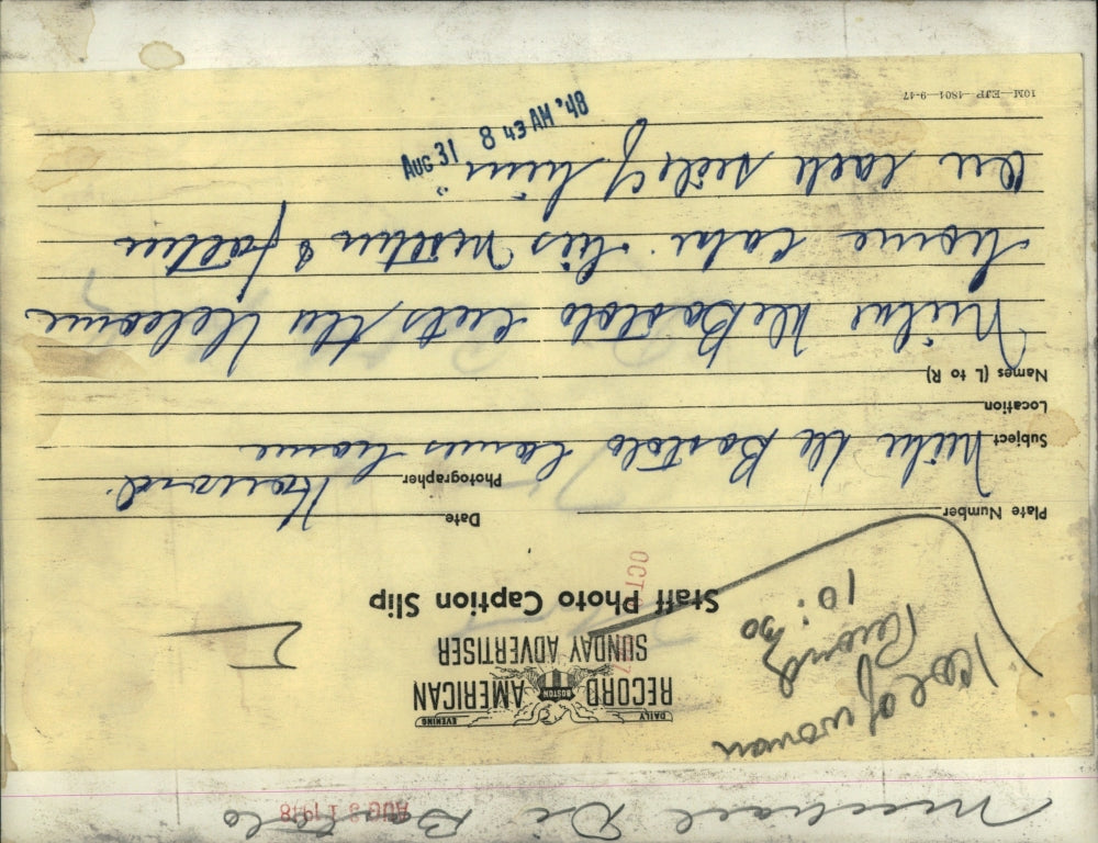 1948 Press Photo Michael DiBartolo home from Army & his family at celebration