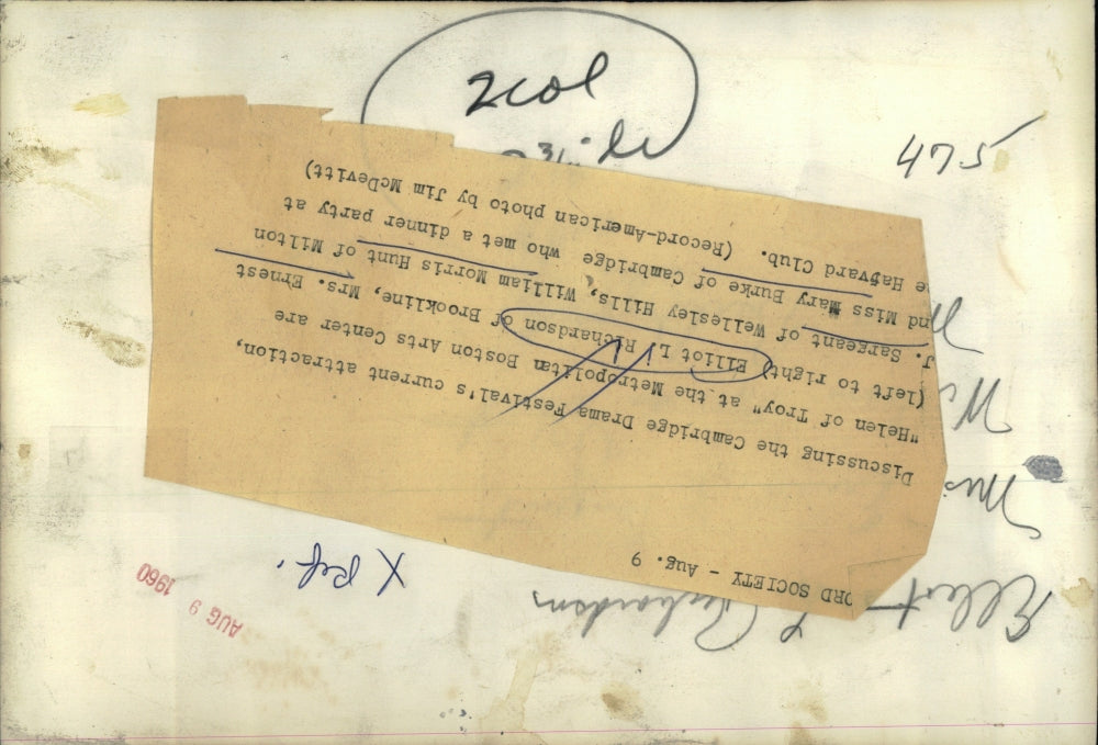 1960 Press Photo Elliot L. Richardson, Mrs. E. J. Sargeant, W. M. Hunt, M. Burke