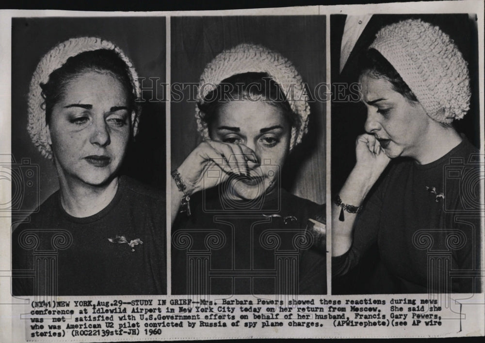 1960 Press Photo Mrs Francis Powers, Husband charged with spying in USSR