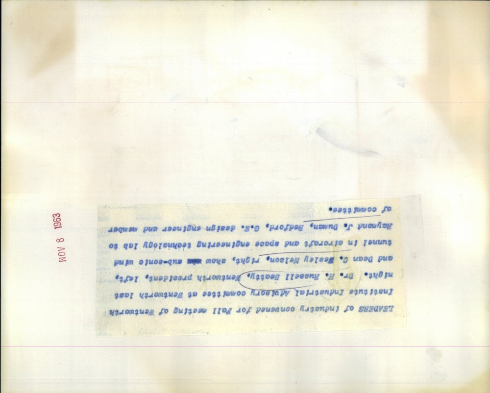 1963 Press Photo Dr Russell Beatty & subsonic wind tunnel at Wentworth Institute