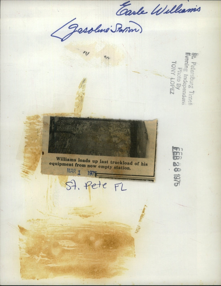 1975 Press Photo Mr Williams 7 equipment at now empty Fla. sy=tation - RSM04305