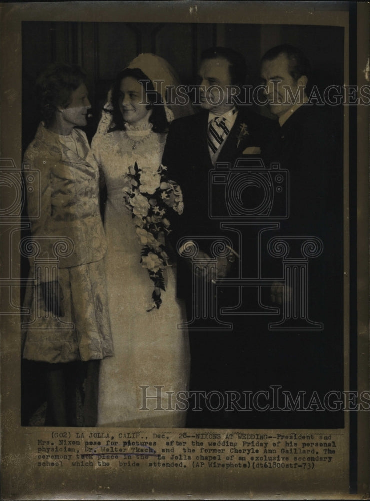 1973 Press Photo President & Mrs Nixon at Wedding of Dr & Mrs Walter Tkach