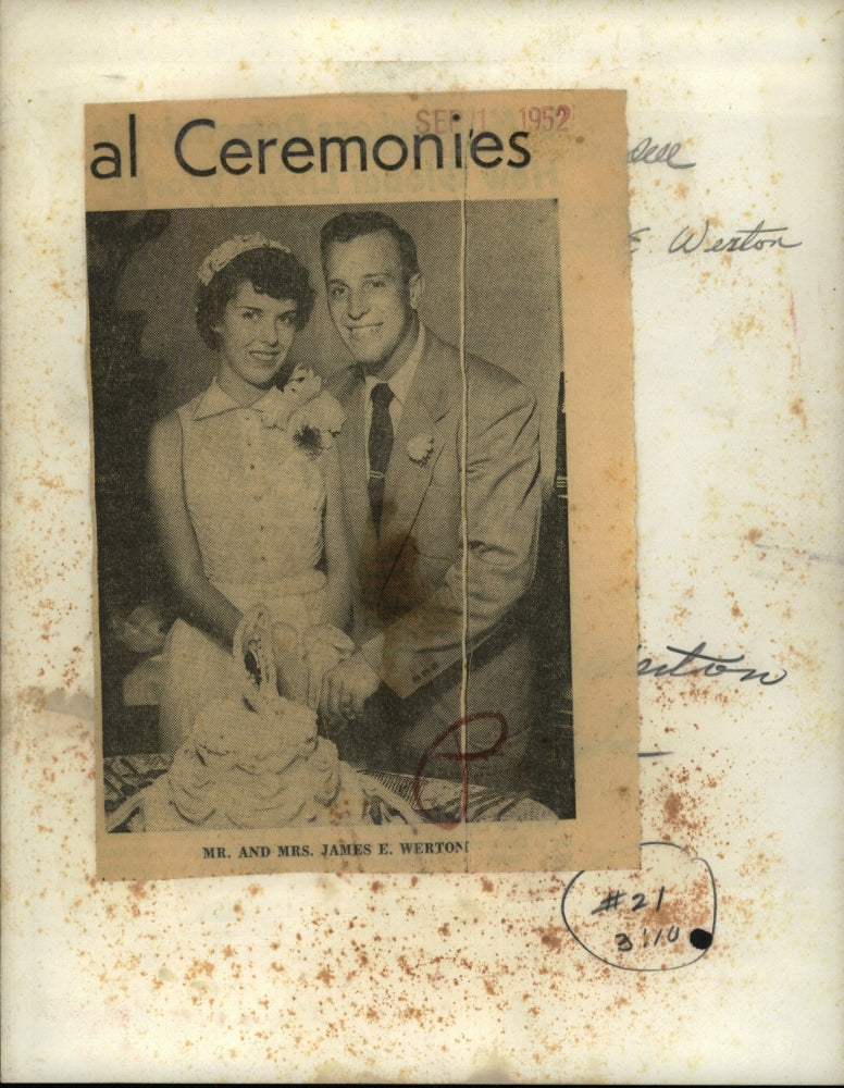 1952 Press Photo Mr. Mrs. James E. Werton - RSM05743