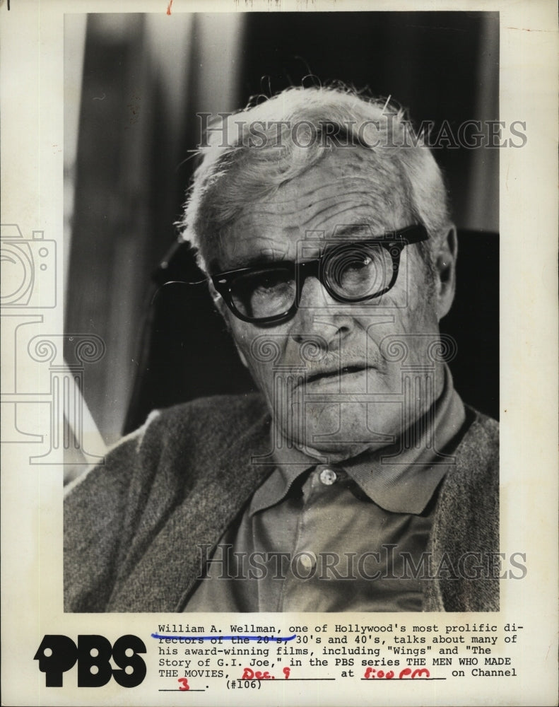 1973 Press Photo William A. Wellman director Wings The Story of G.I. Joe