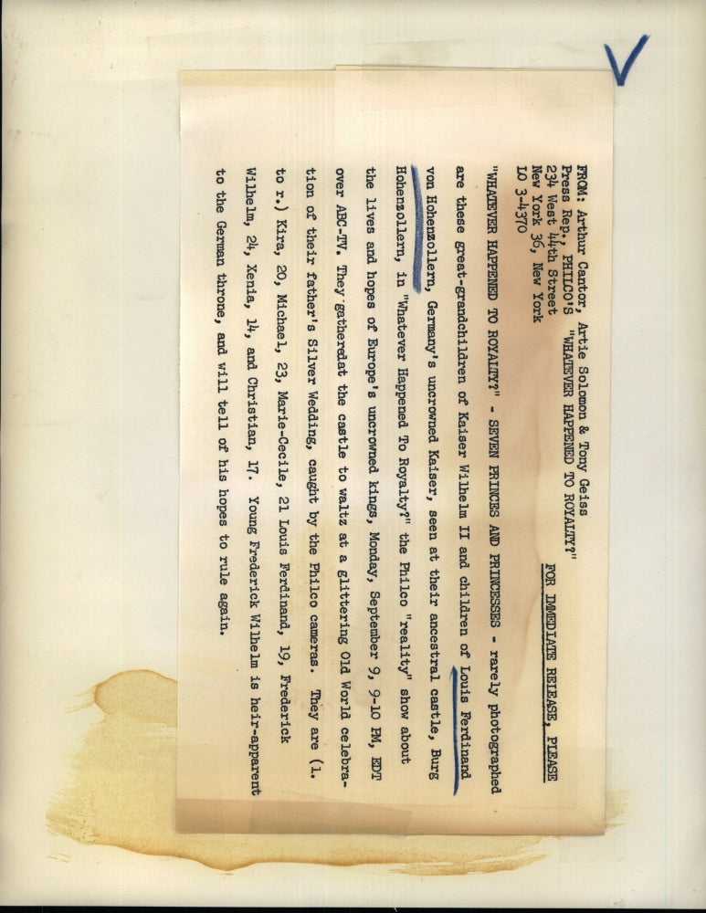 Press Photo Louis Ferdinand von Hohenzollern, claimant to german throne & family