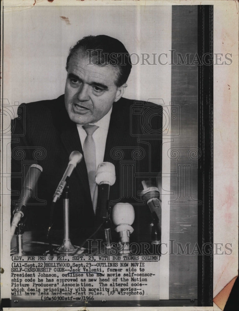 1966 Press Photo Jack Valenti former aide to President Johnson - RSM06777