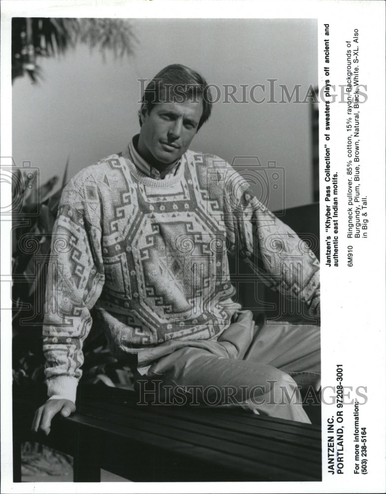 1991 Press Photo Winter sweater by Jantzen's "Khyber Pass Collection".