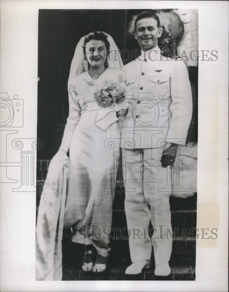 Maria Rigsbee 1949 Press Photo Commander Rigsbee commander Aircraft carrier marriage ...