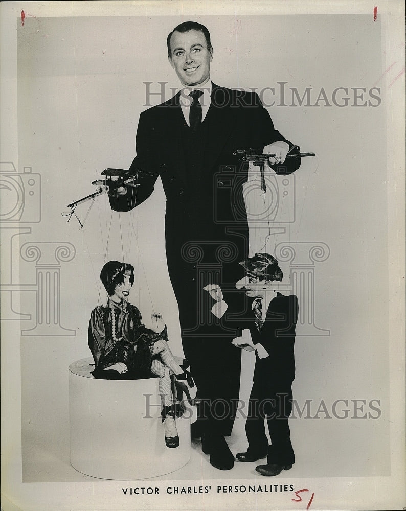 1963 Press Photo puppeteer Victor Charles and his Personalities - RSM18281