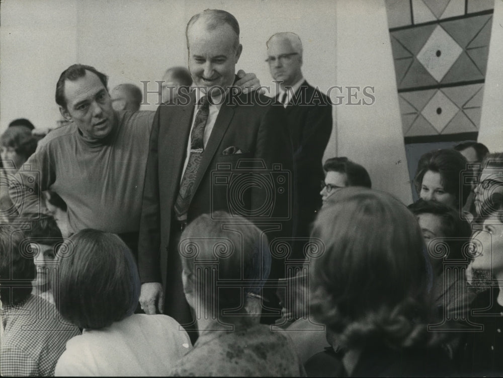 1966 Press Photo Conductor Marino And Emcee Mann Rehearse Sacred Music Festival- Historic Images