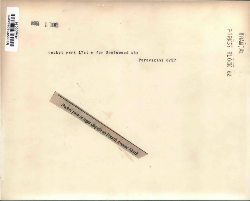 1964 Press Photo Legal Dispute for Pocket Park, Birmingham, Alabama - abna06014