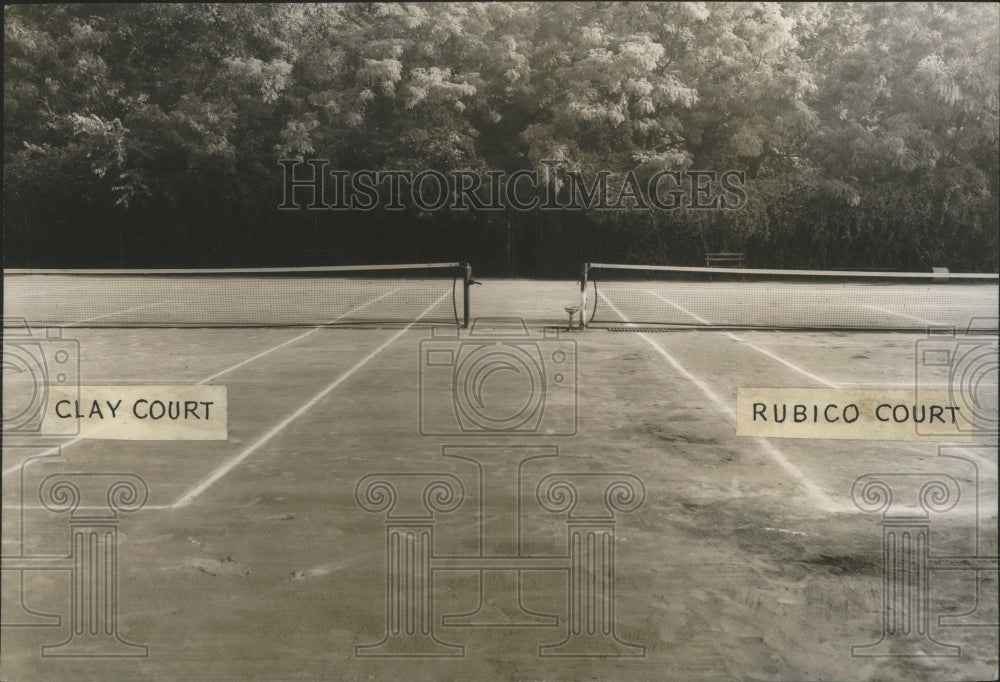 1954 Press Photo Alabama-Birmingham- Highland Park Clay and Rubico tennis courts- Historic Images