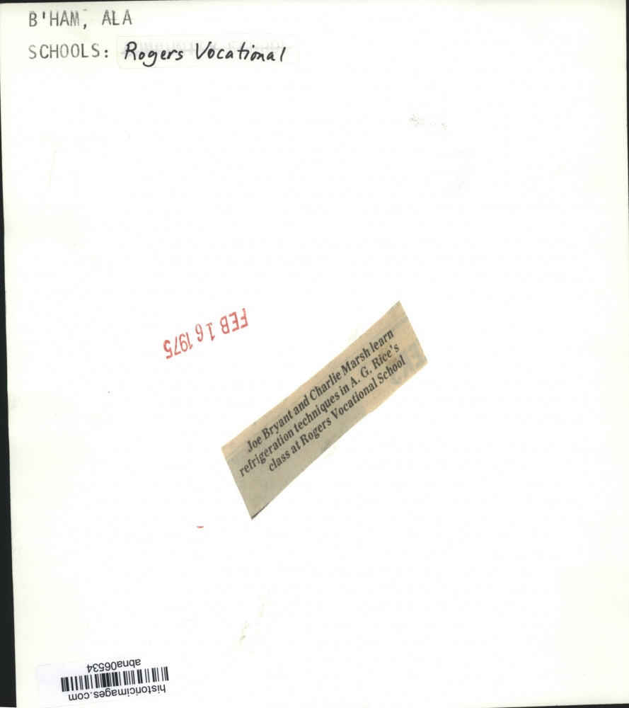 1975 Press Photo Alabama-Birmingham students in refrigeration class. - abna06534