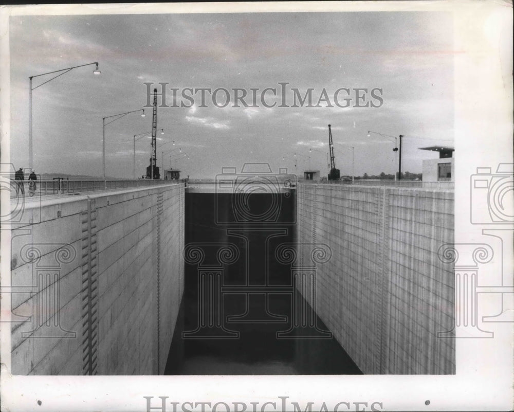 1959 Press Photo New Lock at Wilson Dam, Alabama- Historic Images