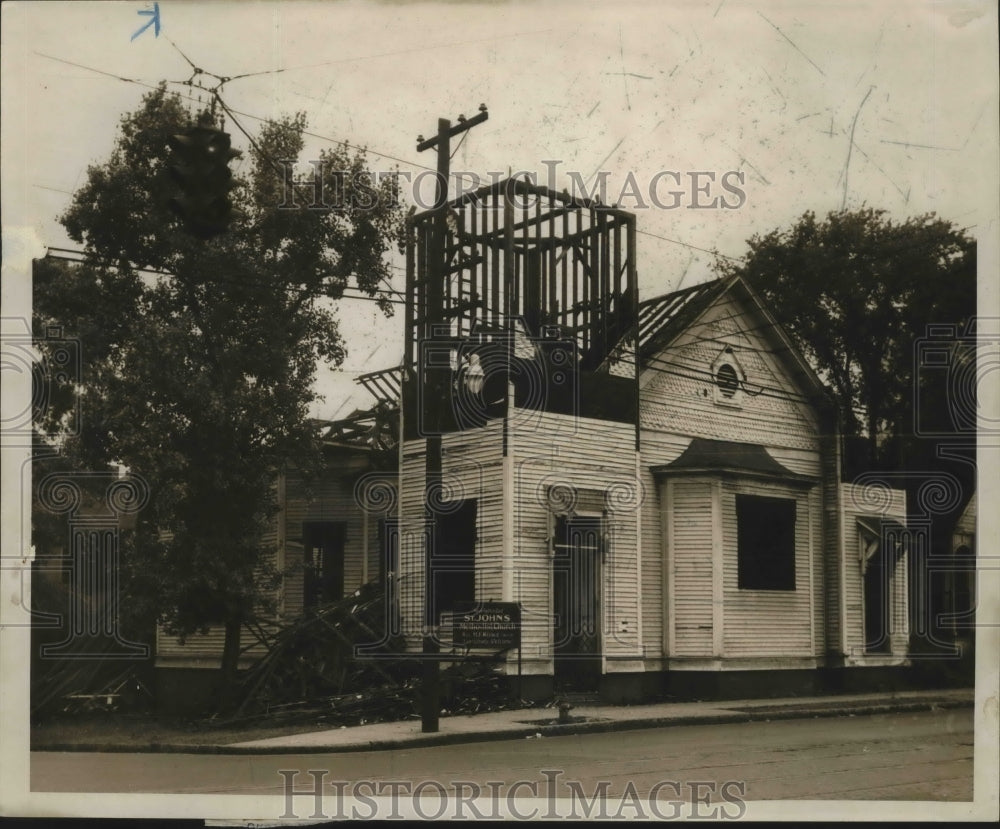 1946 Press Photo Alabama-Birmingham, St. John&#39;s Methodist Church being torn down- Historic Images