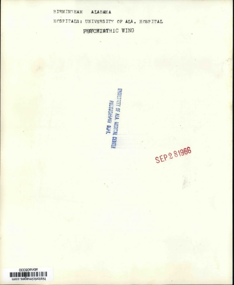 Load image into Gallery viewer, 1966 Press Photo University of Alabama-Birmingham Hospital's Psychiatric Wing.
