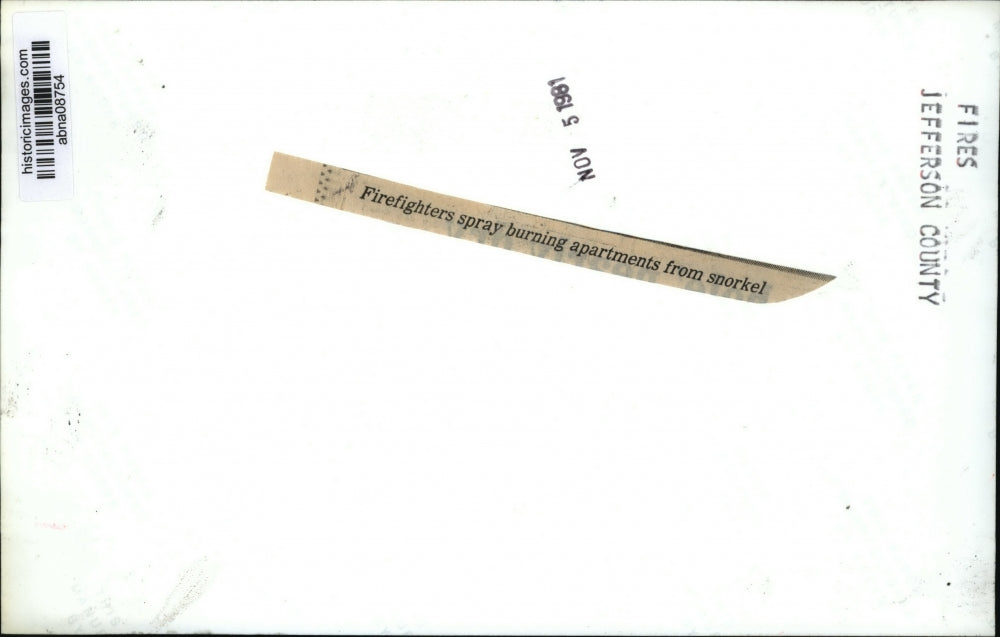 1981 Press Photo Alabama-Jefferson County firefighters spray burning apartment.