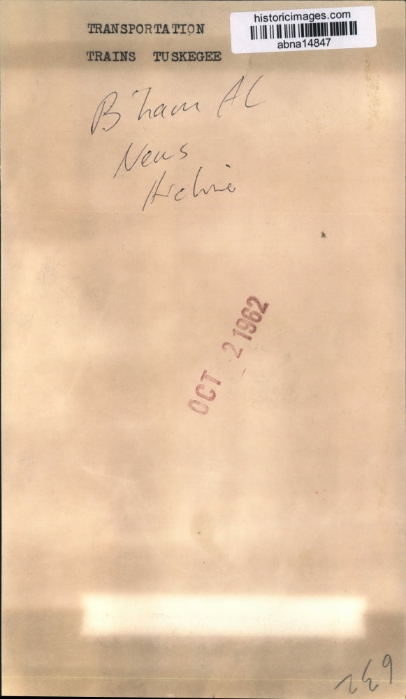 1962 Press Photo Train engine and Rock Island box car, Tuskegee, Alabama