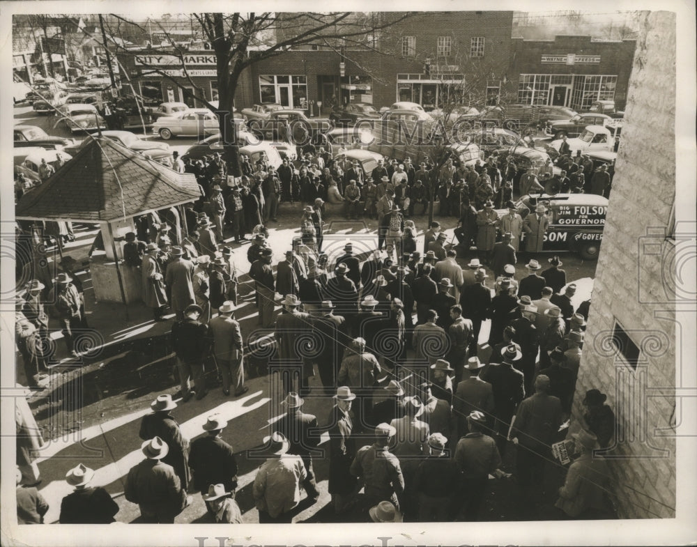 1954 Press Photo Crowd gathers to hear Folsom speech in Alabama Governor&#39;s race- Historic Images