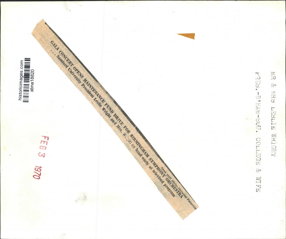 1970 Press Photo Birmingham Symphony Orchestra - Leslie Wright and Wife