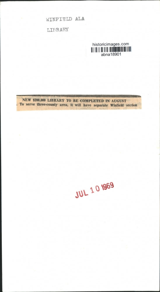 1969 Press Photo Winfield Library to be Completed in August - abna18901