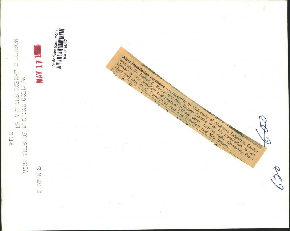 1955 Press Photo University of Alabama Vice president Dr. Robert Berson & others