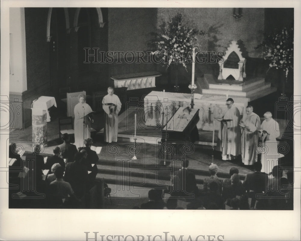 1987 Press Photo Bishop Joseph Vath&#39;s funeral- Historic Images