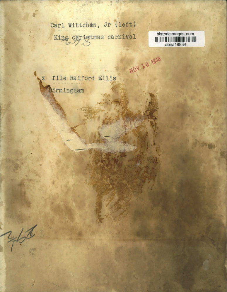 1948 Press Photo Raiford Ellis & Carl Wittchen at Birmingham Christmas Carnival