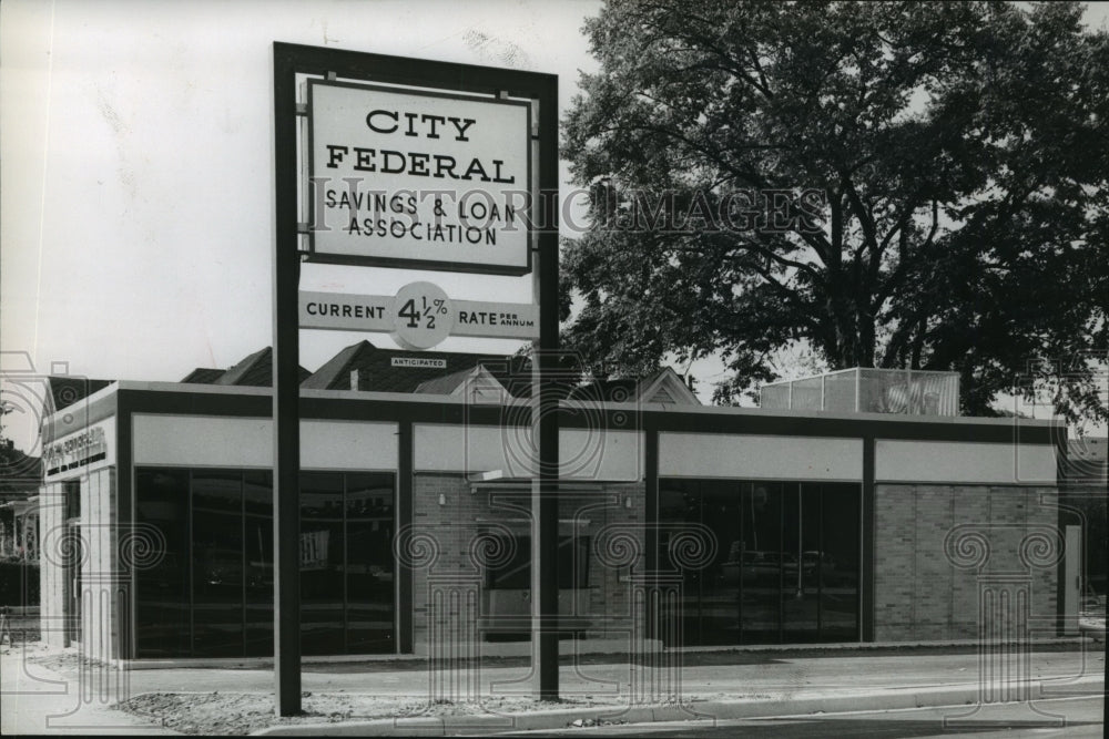 1962 Press Photo City Federal Savings & Loan Ensley Branch Birmingham Alabama- Historic Images