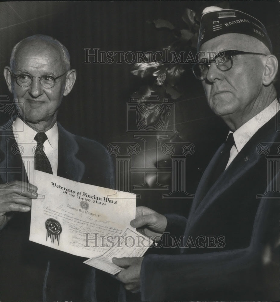 1957 Press Photo Alabama-Goodwill Industries receives check from VFW- Historic Images