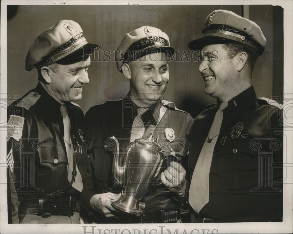 1955 Press Photo Alabama Highway Patrol officers with teapot- Historic Images