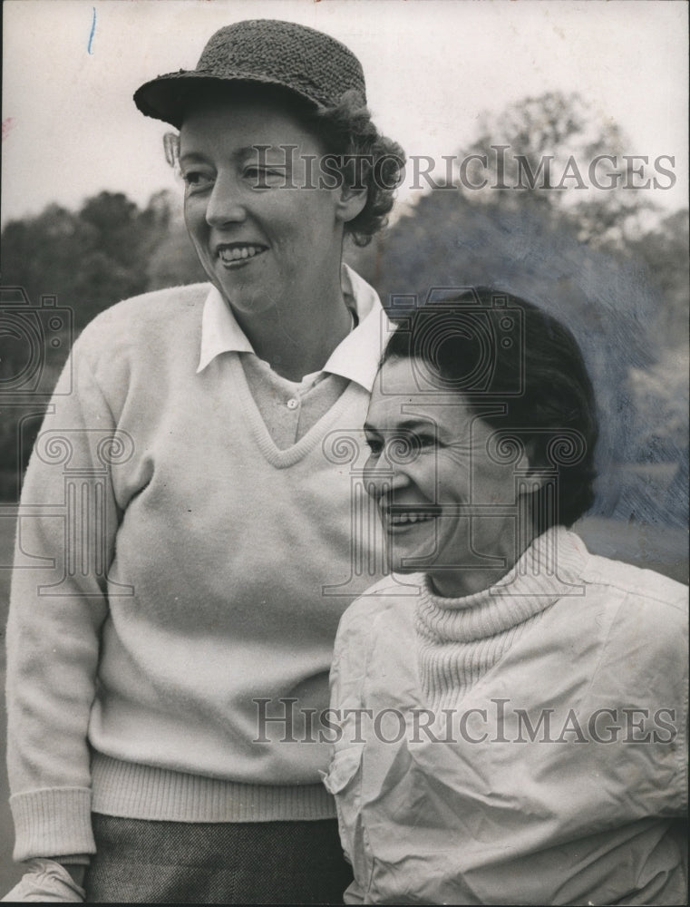 1957 Press Photo Mrs. Sam Upchurch with unidentified person - abna28917- Historic Images