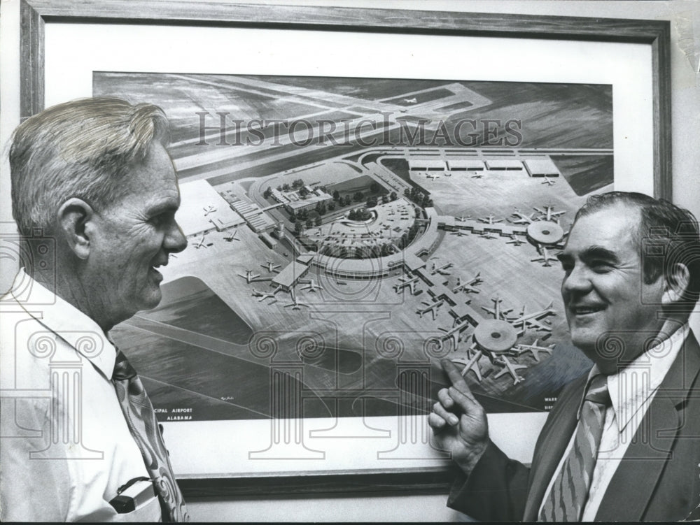 1972 Press Photo Birmingham Municipal Airport - Sam Strickland, Waverly Johnson- Historic Images