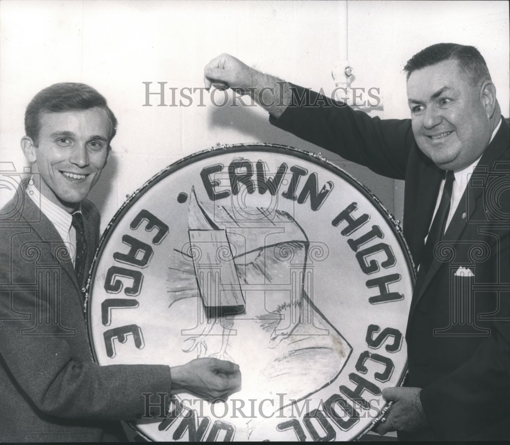 1966 Press Photo E. B. Erwin High School Band Boosters Club with  check, Alabama- Historic Images