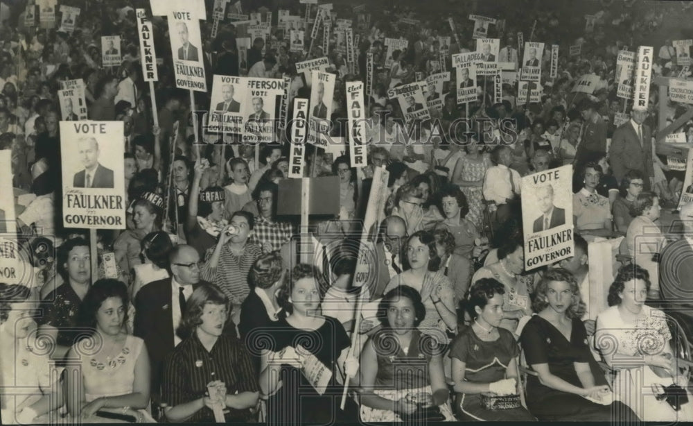 1958 Press Photo Crowd at Jimmy Faulkner rally at Municipal Auditorium- Historic Images