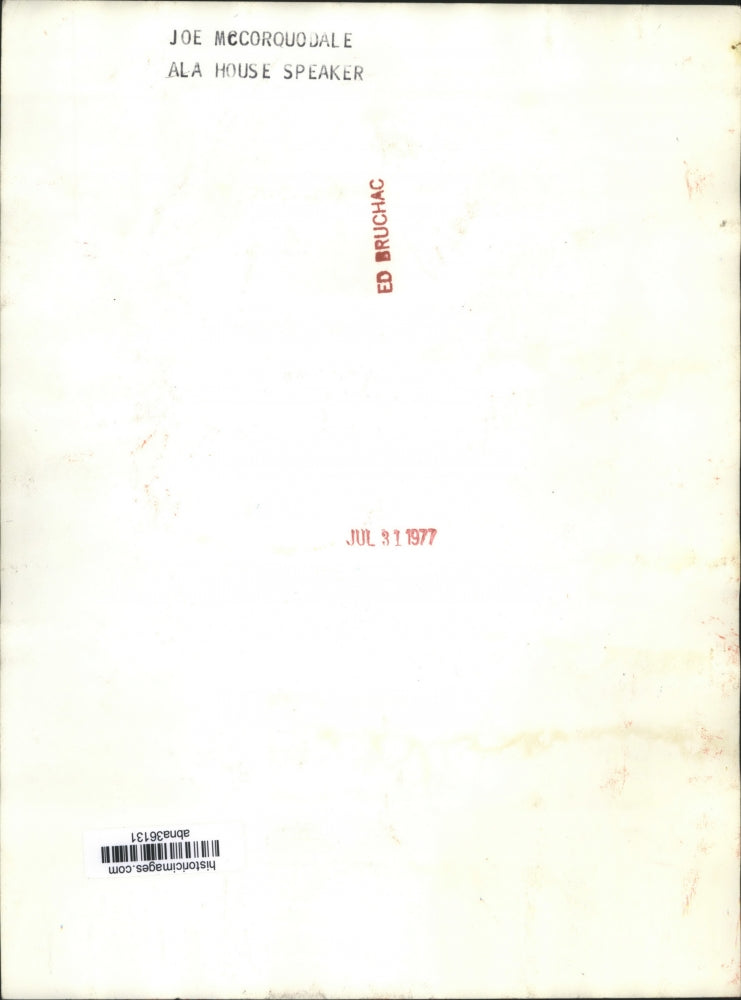 1977 Press Photo Joe McCorquodale, Alabama House Speaker - abna36131