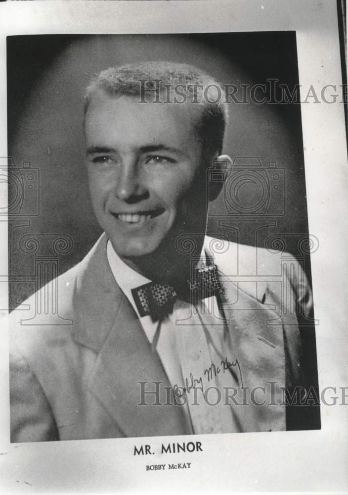 1954 Press Photo Bobby Joe McKay as Mr. Minor, Minor High School- Historic Images