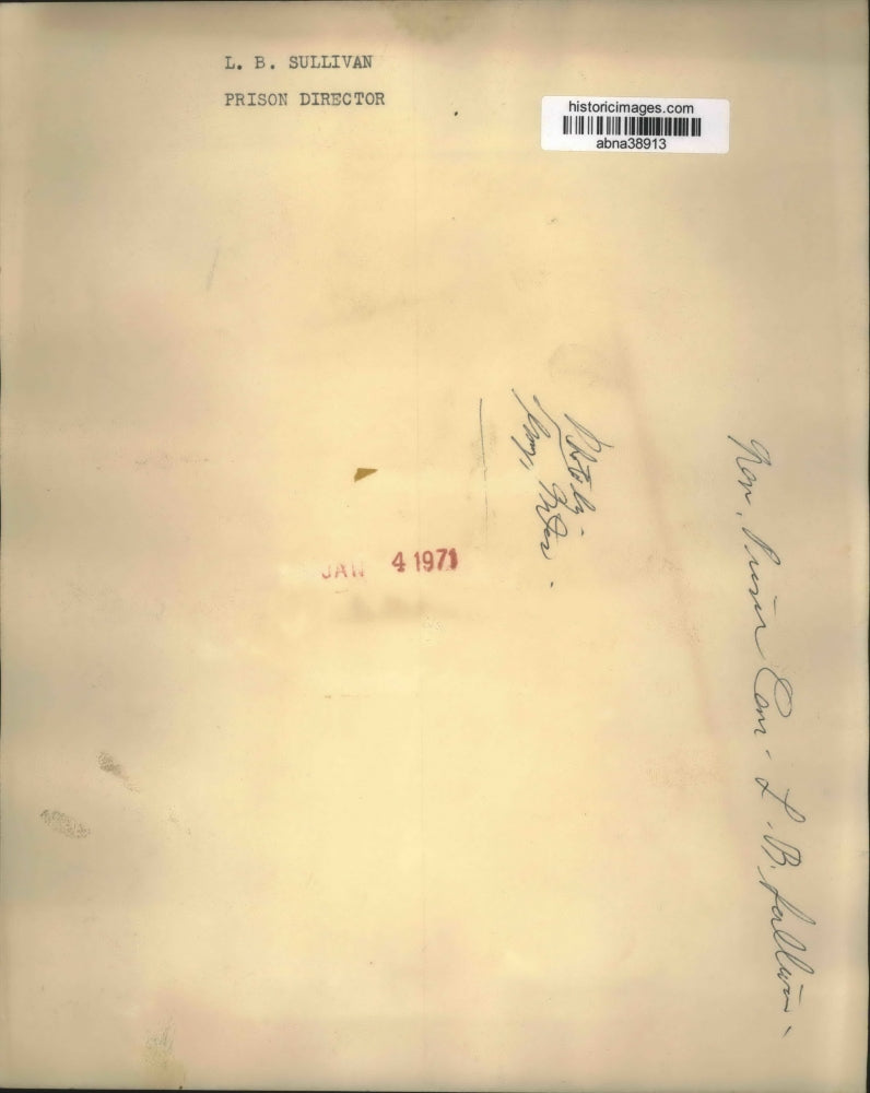 1971 Press Photo L.B. Sullivan, Prison Director - abna38913