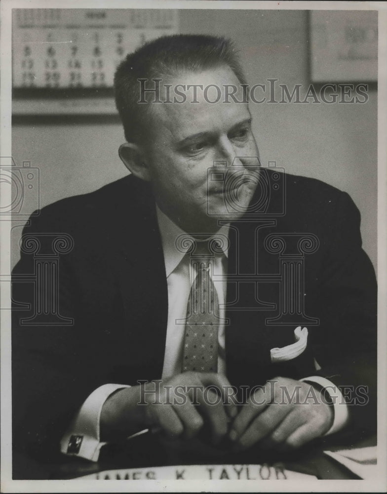 1958 Press Photo James K. Taylor, Heads Realtors, Huntsville, Alabama