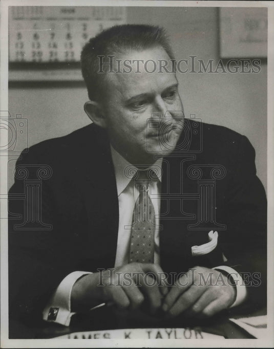 1958 Press Photo James K. Taylor, Heads Realtors, Huntsville, Alabama