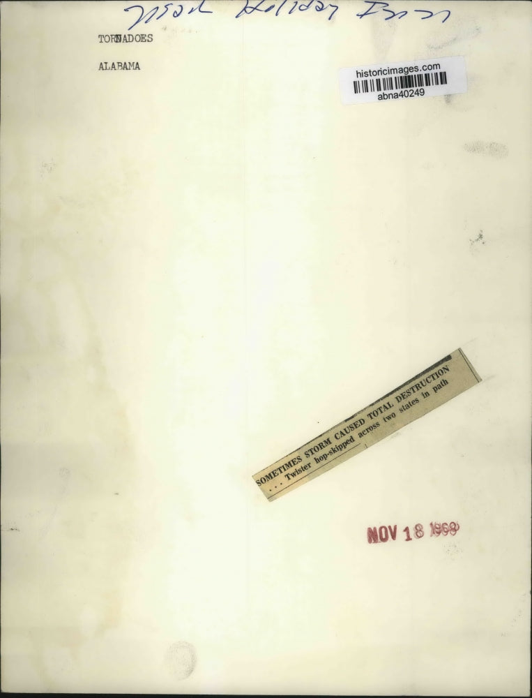 1968 Press Photo Tornado Destruction of Home in Alabama Storm - abna40249