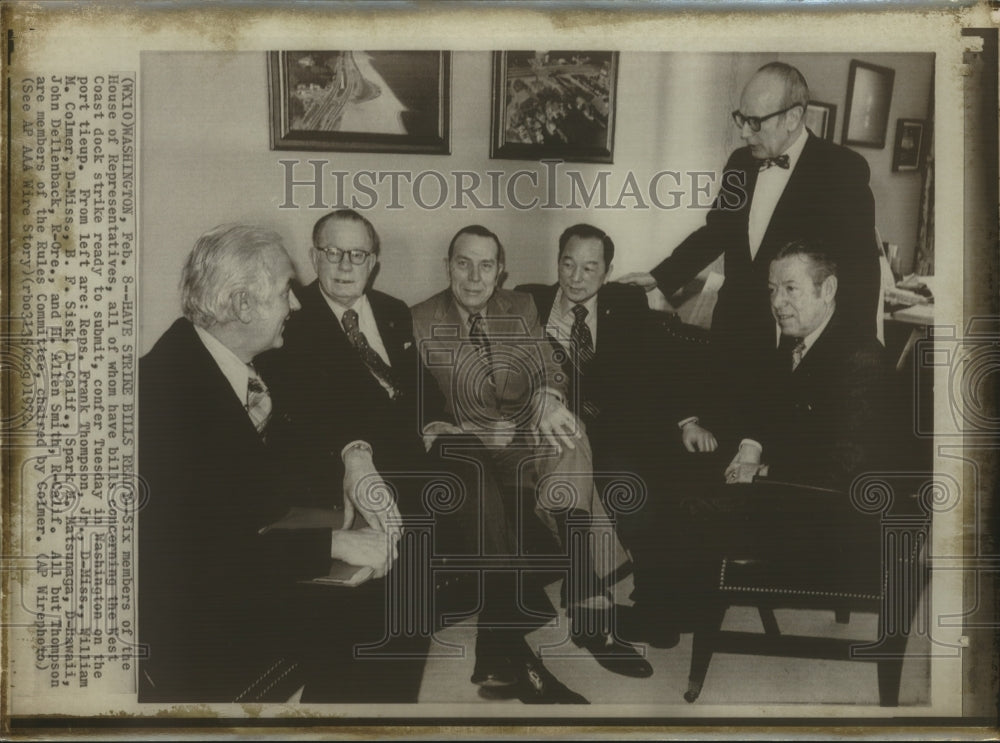 1972 Press Photo Six members of the House of Representatives, talk of Strike- Historic Images