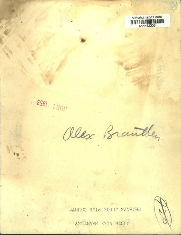 1953 Press Photo Judge Alex Brantley, Pike County Probate Judge - abna43206