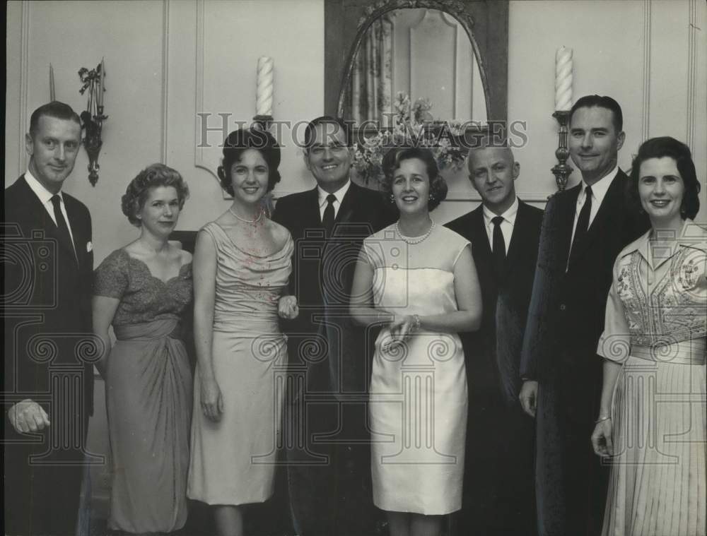 1962 Press Photo Mr. &amp; Mrs. William Bowron &amp; others at gathering- Historic Images